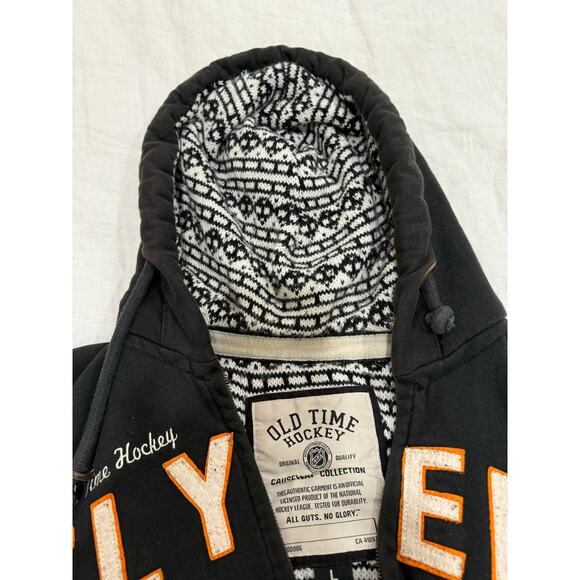 VTG NHL Philadelphia Flyers Old Time Hockey Full Zip Hoodie Sweatshirt Black L - Picture 11 of 14
